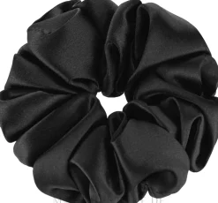 Scrunchie-Haargummi aus Naturseide schwarz Largy