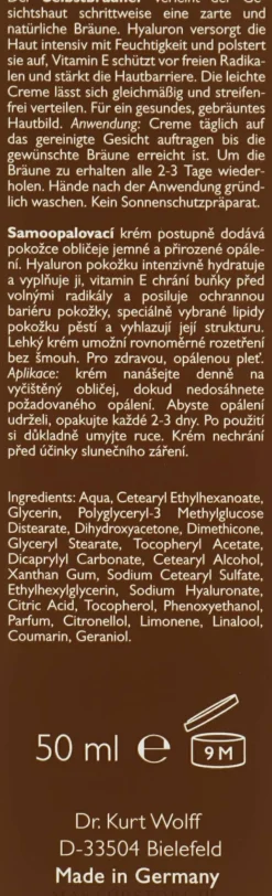 Selbstbräuner für das Gesicht mit Hyaluronsäure und Vitamin E
