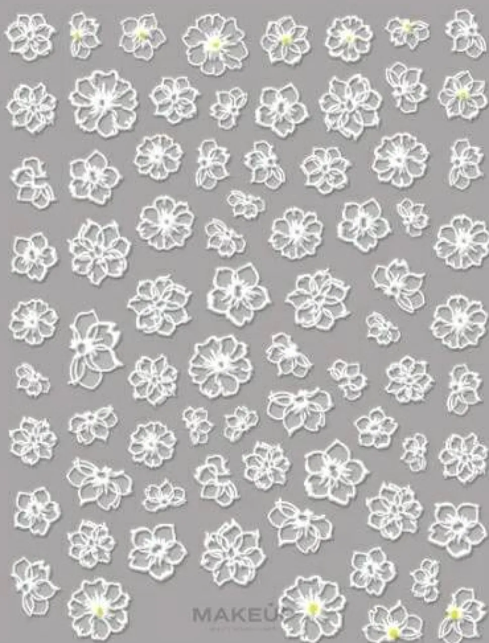 Selbstklebende Nagelsticker 5D weiße Blumen