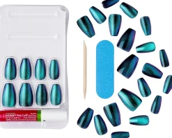 Set aus künstlichen Nägeln mit Kleber, 28 Stück