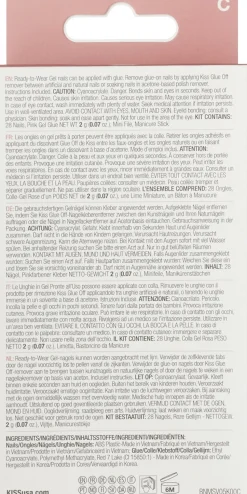 Set aus künstlichen Nägeln mit Kleber, 28 Stück