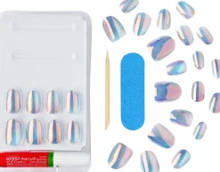 Set aus künstlichen Nägeln mit Kleber, 28 Stück