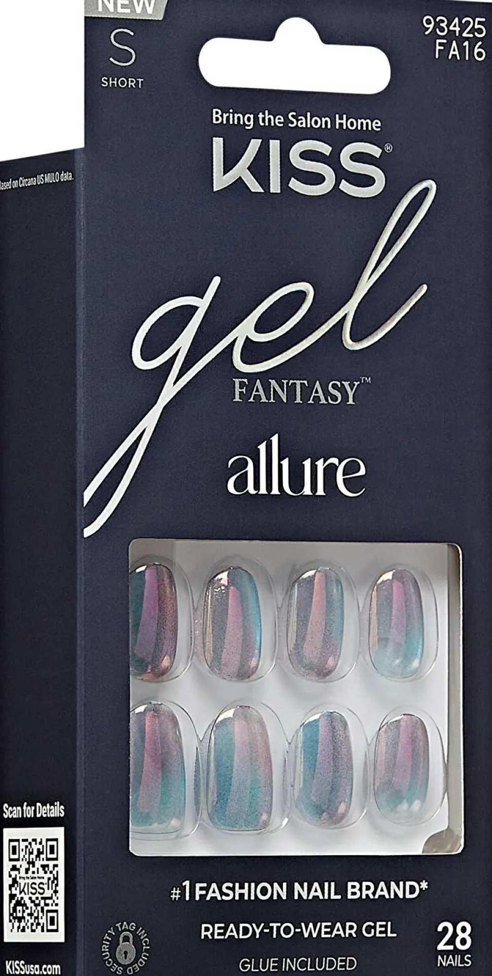 Set aus künstlichen Nägeln mit Kleber, 28 Stück