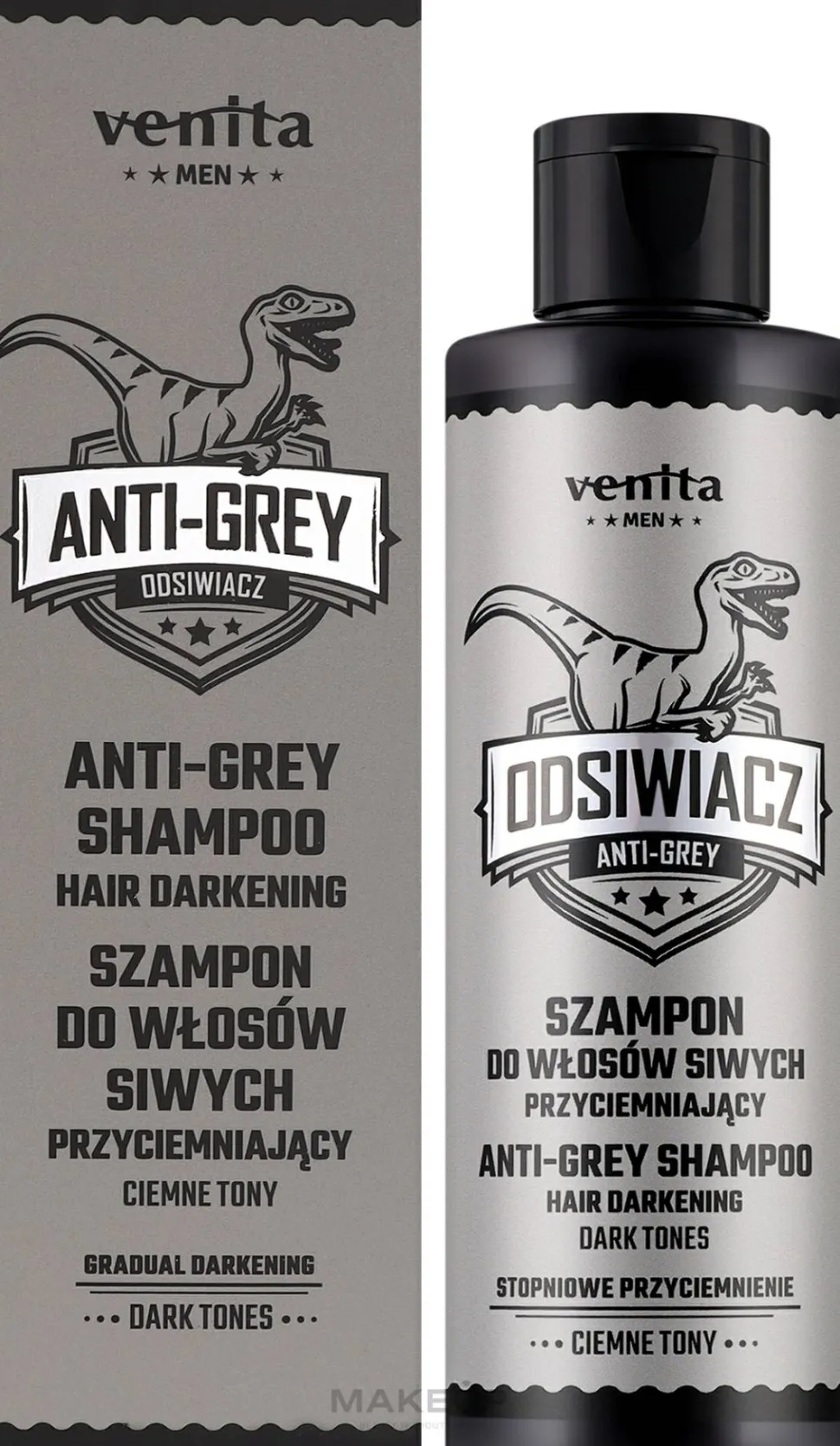 Shampoo für graues Haar, zur Verdunkelung, dunkle Farbtöne