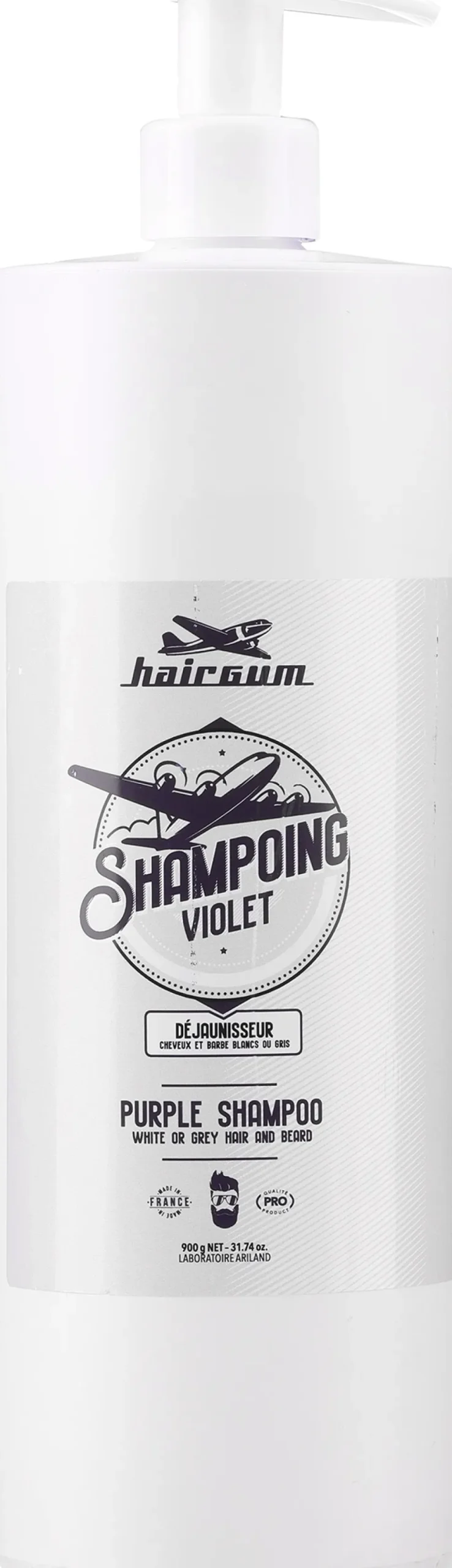 Shampoo mit violetten Pigmenten gegen gelbes Haar und Bart