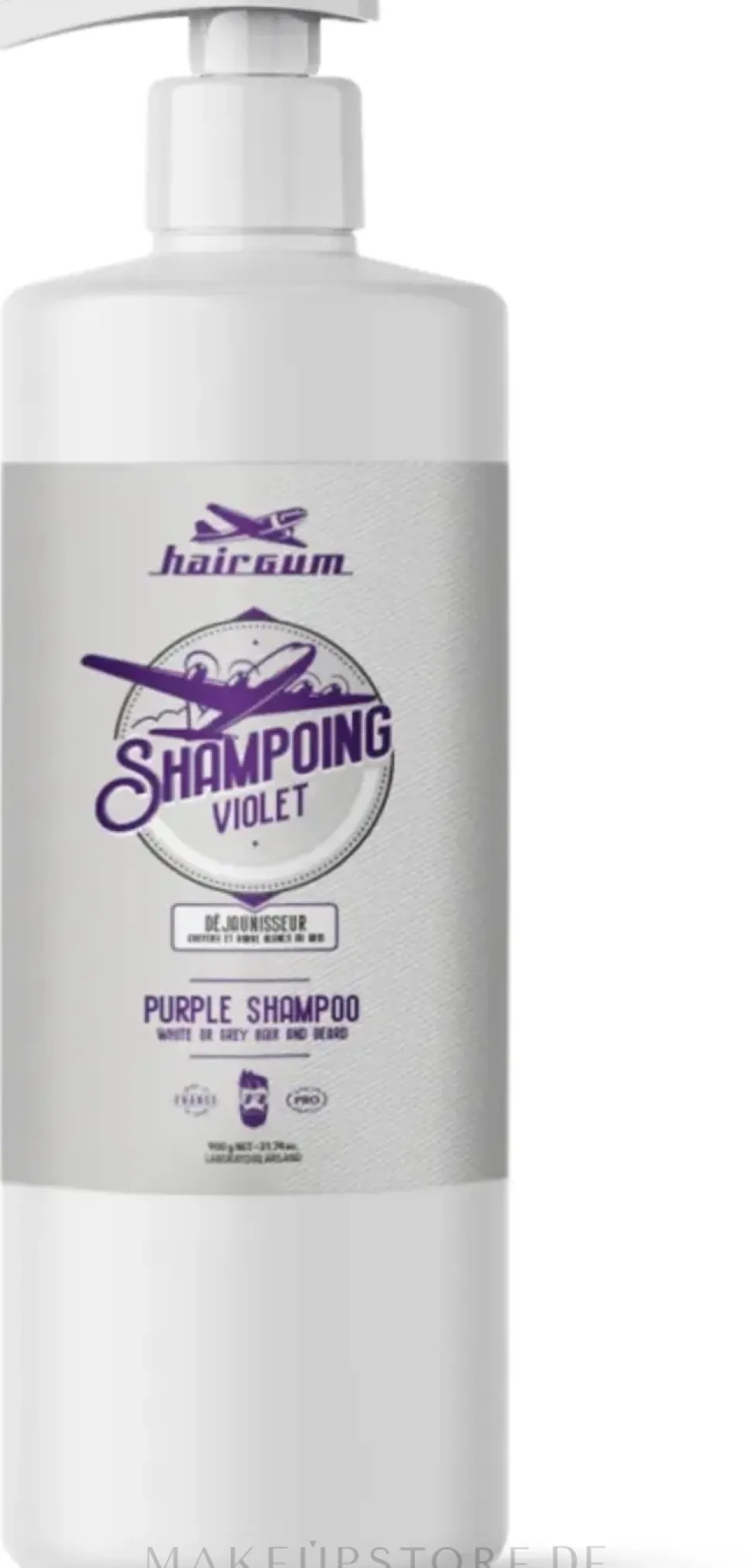 Shampoo mit violetten Pigmenten gegen gelbes Haar und Bart