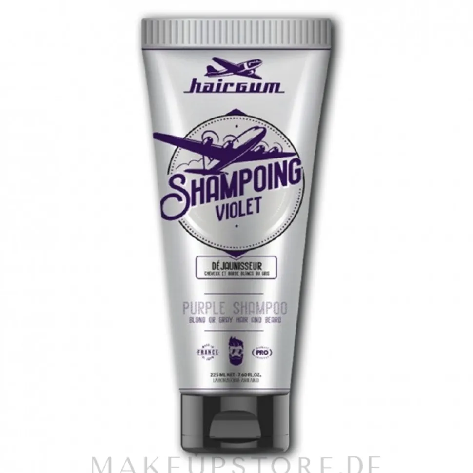 Shampoo mit violetten Pigmenten gegen gelbes Haar und Bart