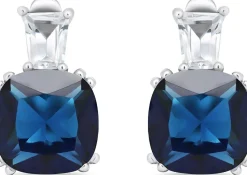 Silberne Ohrringe mit blauen Zirkonia