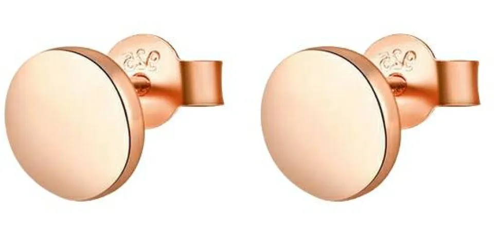Silberohrringe mit Roségold, rund