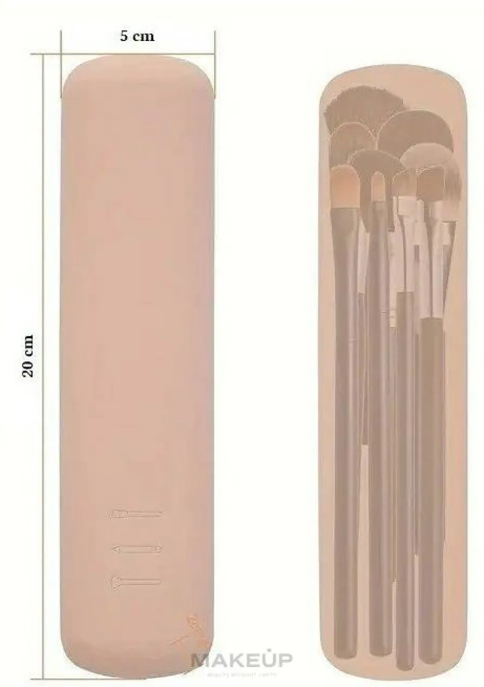 Silikonhülle für Make-up-Pinsel cremefarben