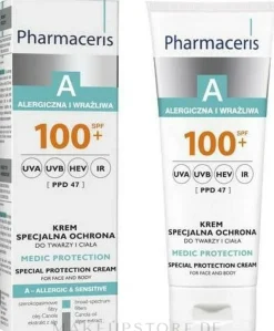 Sonnenschützende Körper- und Gesichtscreme für allergische und empfindliche Haut SPF 100+
