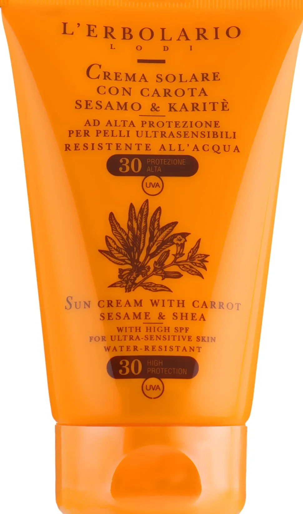 Sonnenschutzcreme für Körper und Gesicht mit Karotten, Sesamöl und Sheabutter für überempfindliche Haut SPF 30