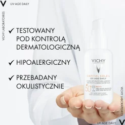Sonnenschutzfluid für das Gesicht mit Peptiden, Niacinamid und vulkanischem Wasser SPF 50+