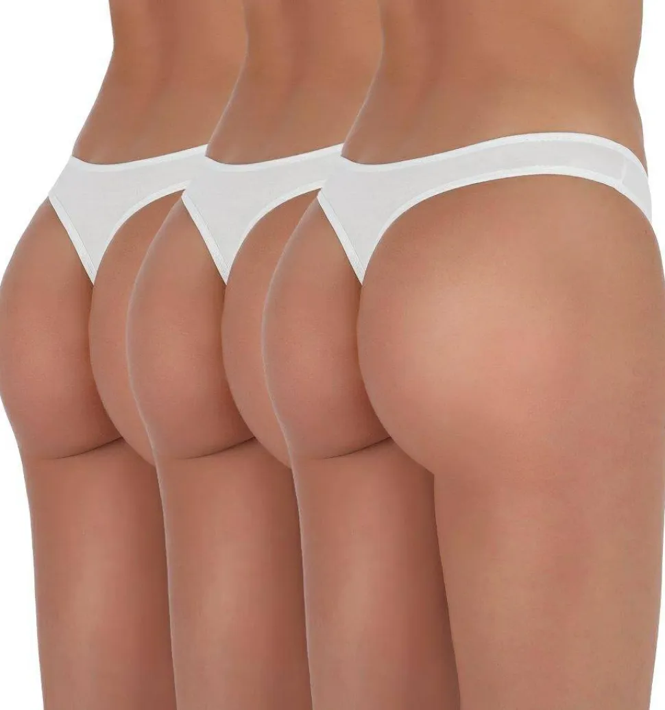 String-Tanga, Basic Thong 003, weiß, 3 Stk.