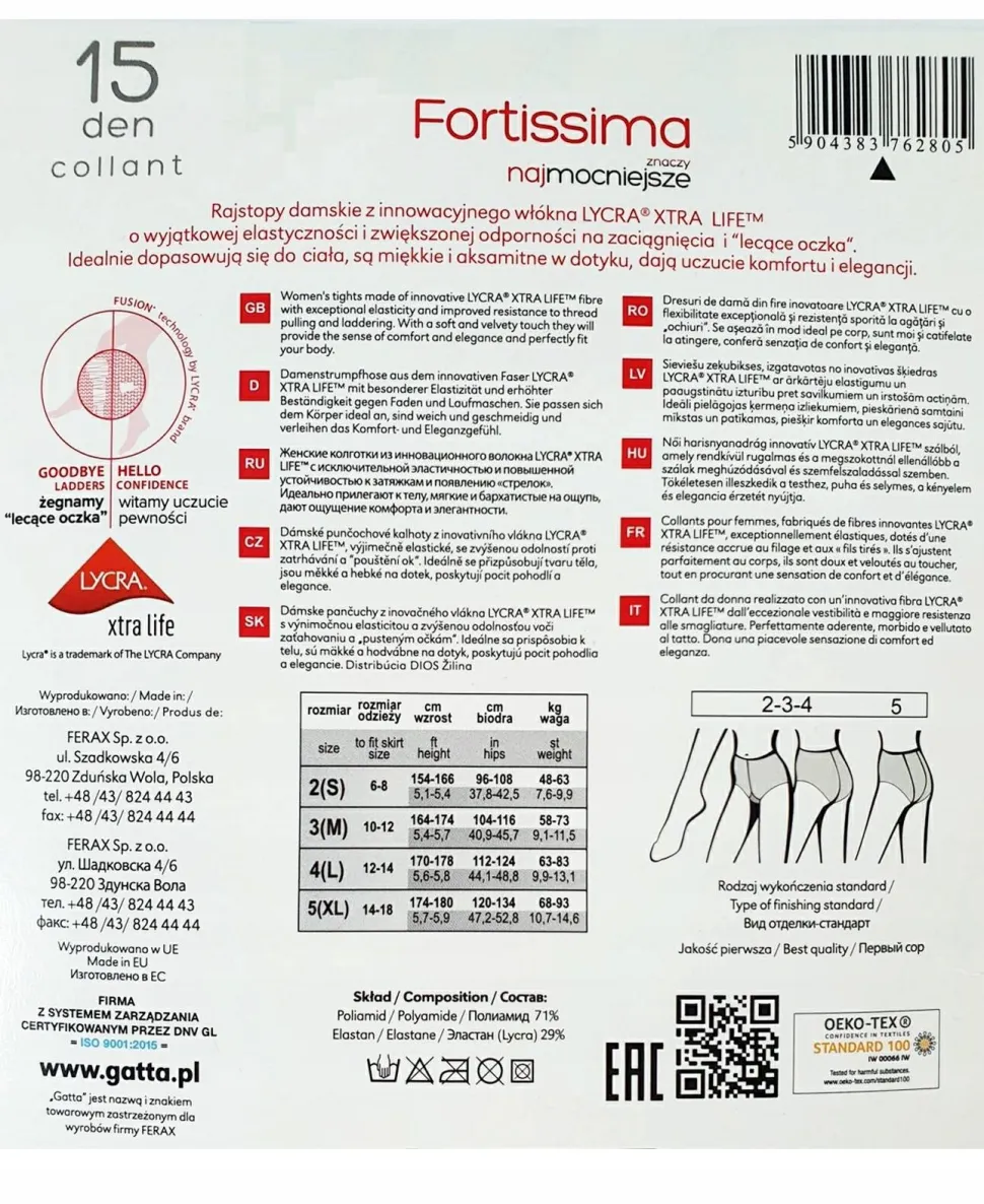 Strumpfhose „Fortissima“ 15 Den, golden