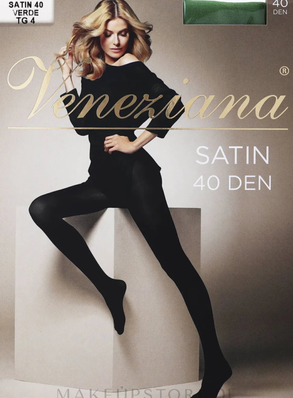 Strumpfhose für Damen Satin 40 Den grün