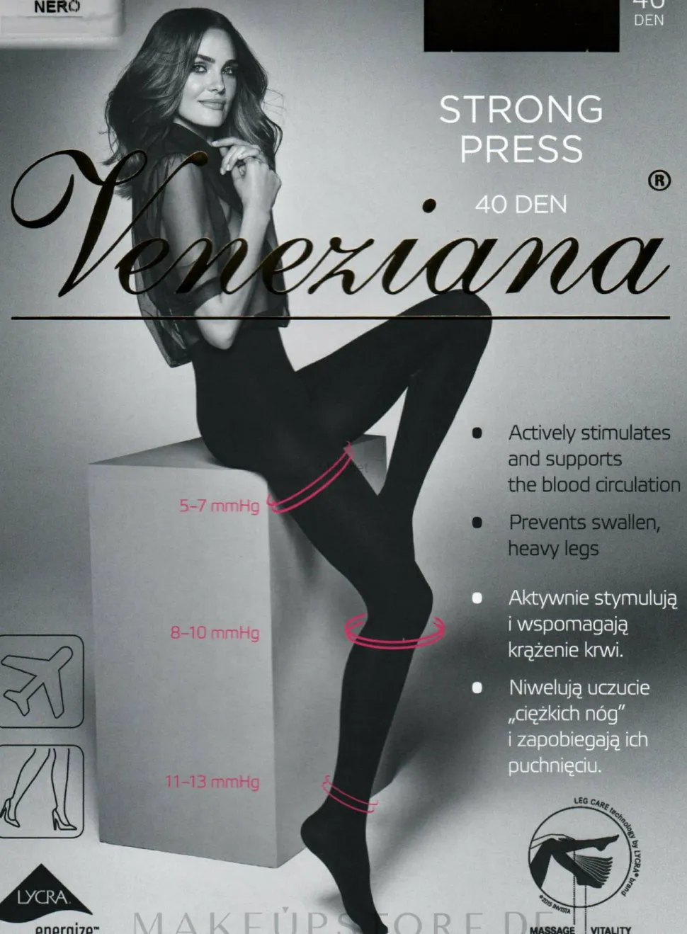 Strumpfhose für Damen Strong press 40 Den nero