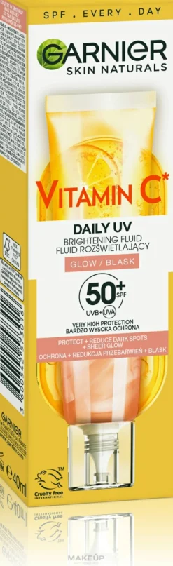 Tages-Sonnenschutzfluid mit Vitamin C für einen strahlenden Teint SPF50+