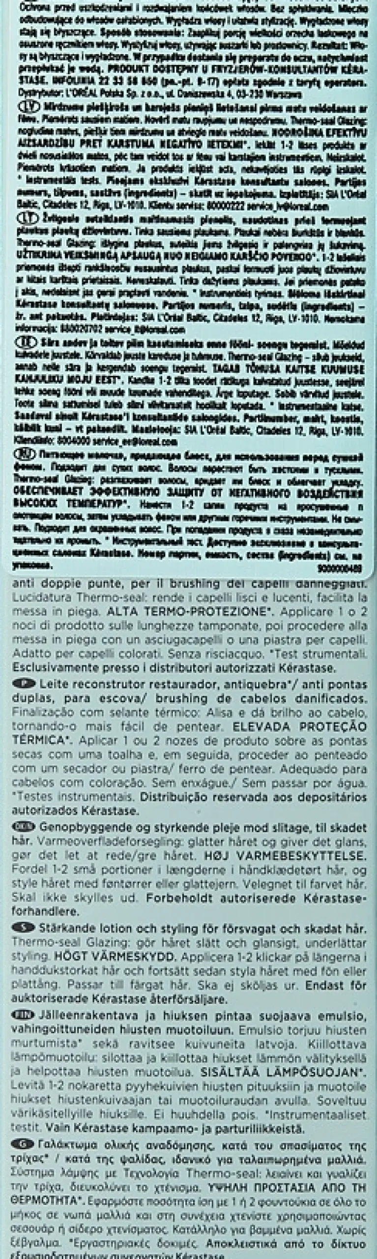 Thermo-Active Pflege Milch zum Aufbaund von kraftlosem Haar