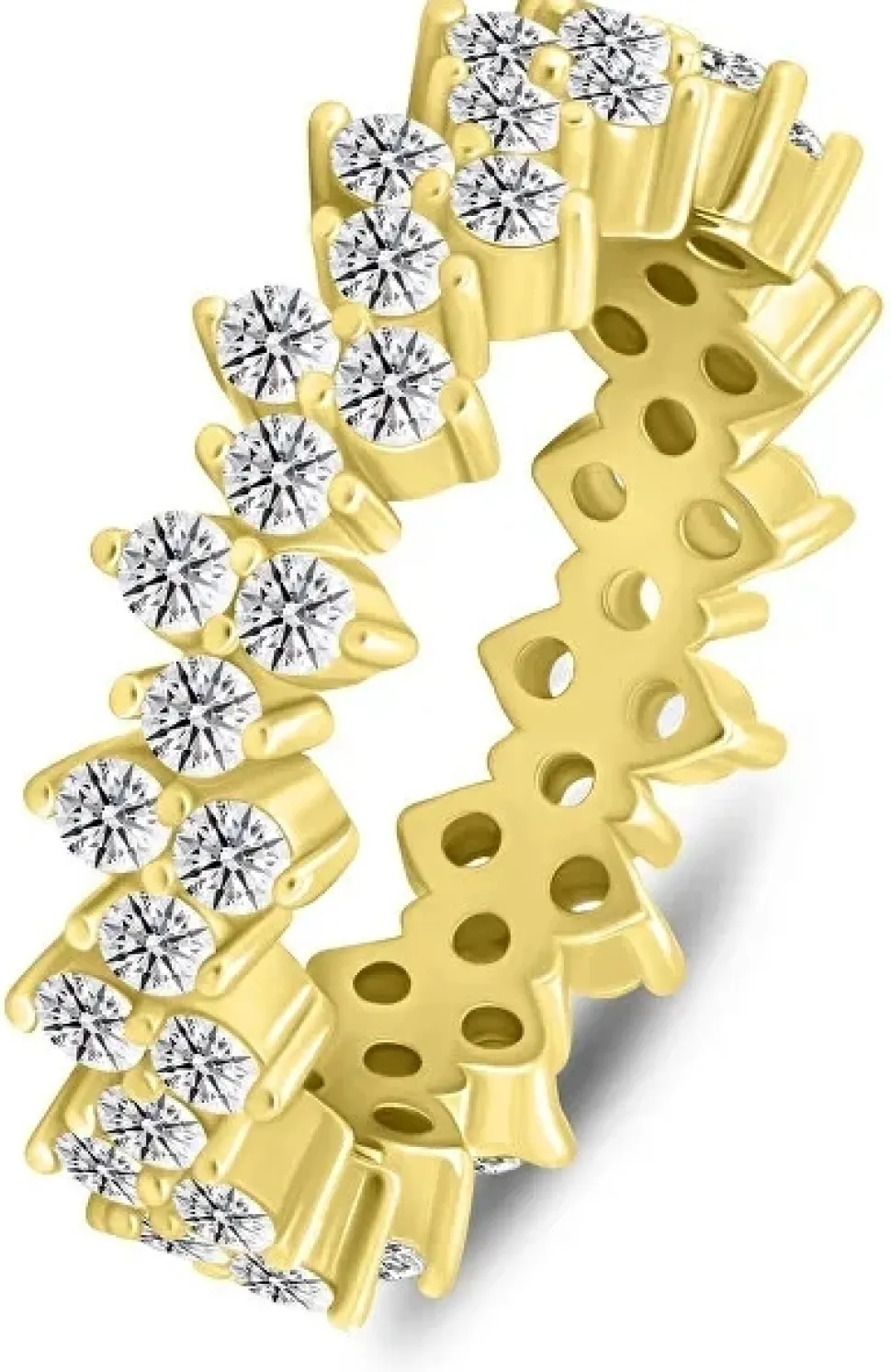 Vergoldeter Ring mit funkelnden Zirkonia
