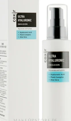 Verjüngende und feuchtigkeitsspendende Gesichtsemulsion mit Hyaluronsäure, pflanzlichem Komplex und Aloe Vera