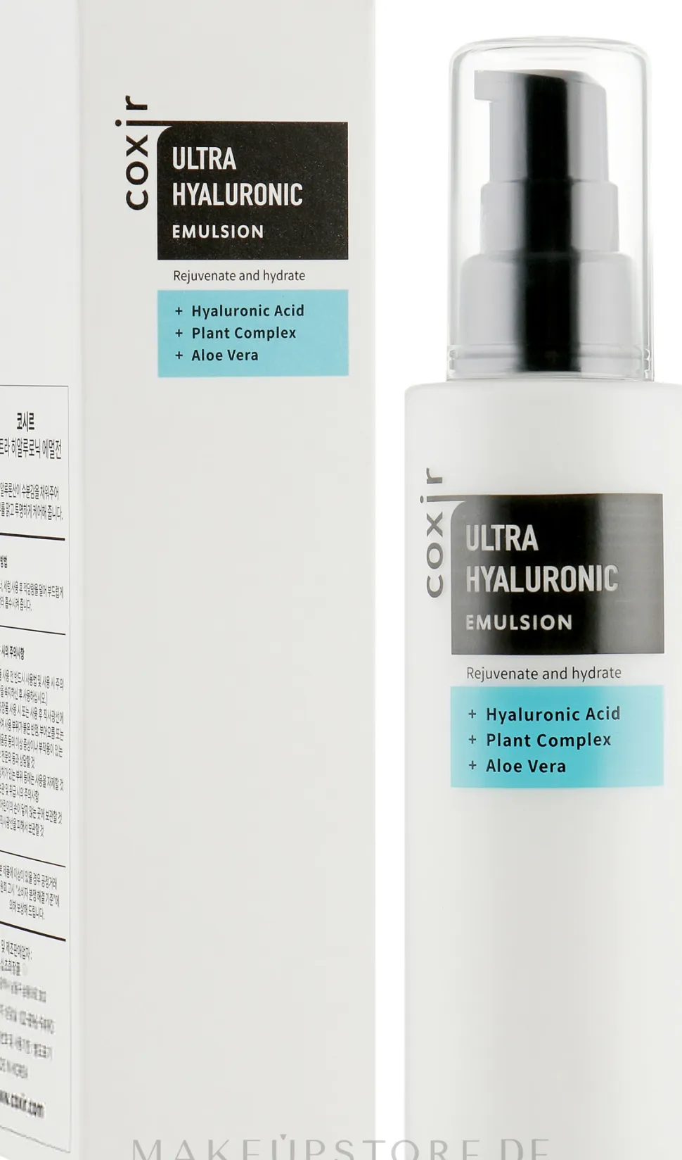 Verjüngende und feuchtigkeitsspendende Gesichtsemulsion mit Hyaluronsäure, pflanzlichem Komplex und Aloe Vera
