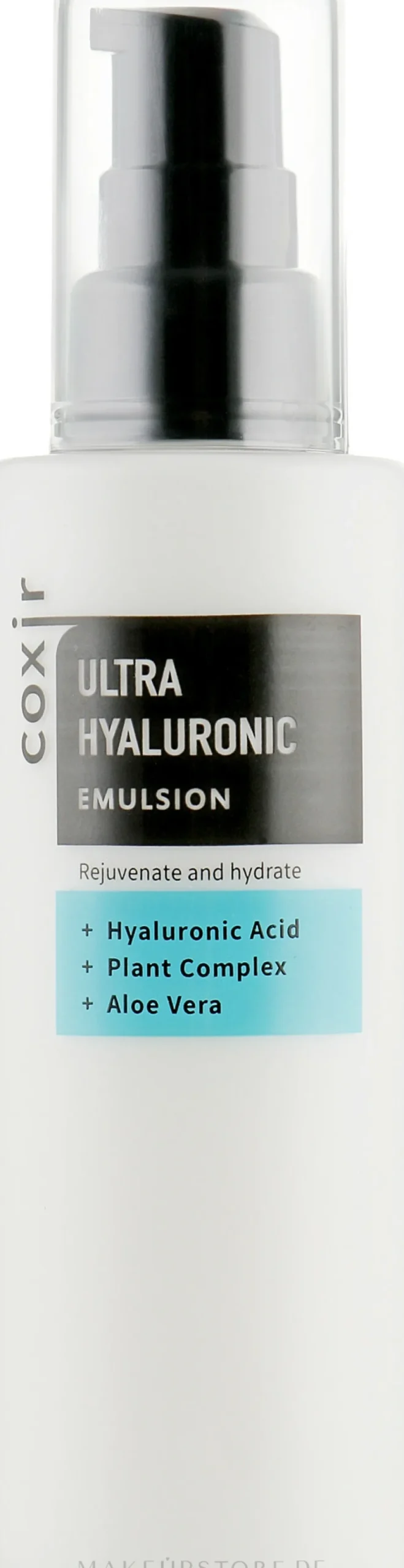 Verjüngende und feuchtigkeitsspendende Gesichtsemulsion mit Hyaluronsäure, pflanzlichem Komplex und Aloe Vera