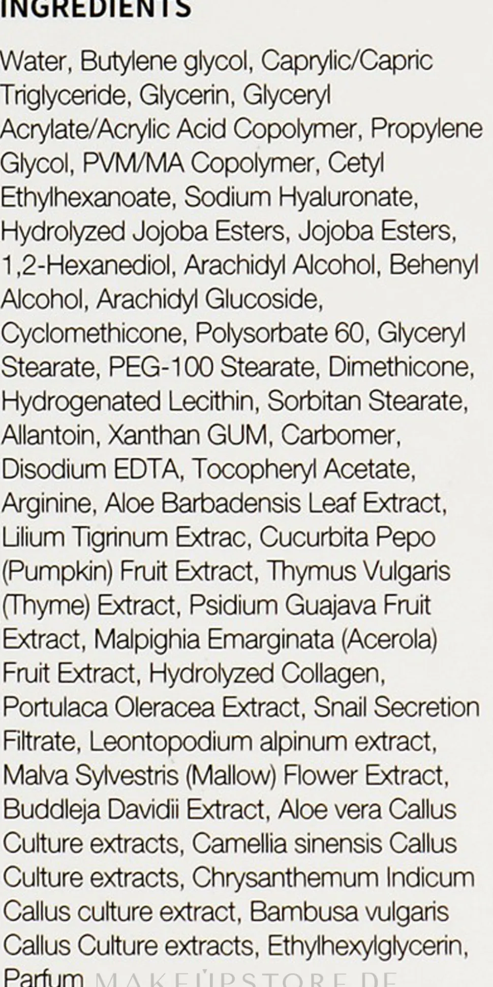 Verjüngende und feuchtigkeitsspendende Gesichtsemulsion mit Hyaluronsäure, pflanzlichem Komplex und Aloe Vera