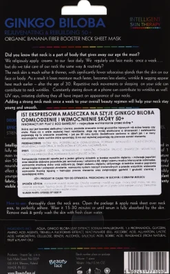 Verjüngende und regenerierende Tuchmaske für den Hals mit Gingko Biloba-Extrakt 50+