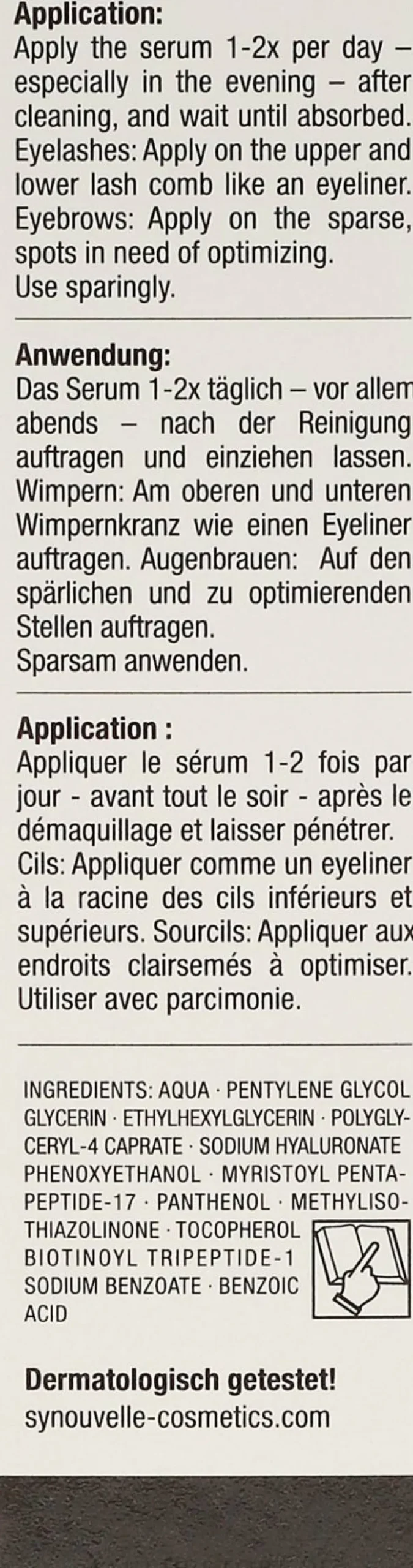 Wachstumsserum für Wimpern und Augenbrauen