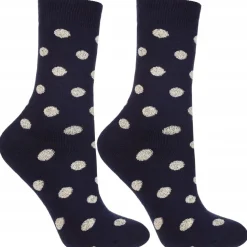 Warme Socken, CSL300-344, schwarz mit weißen Punkten