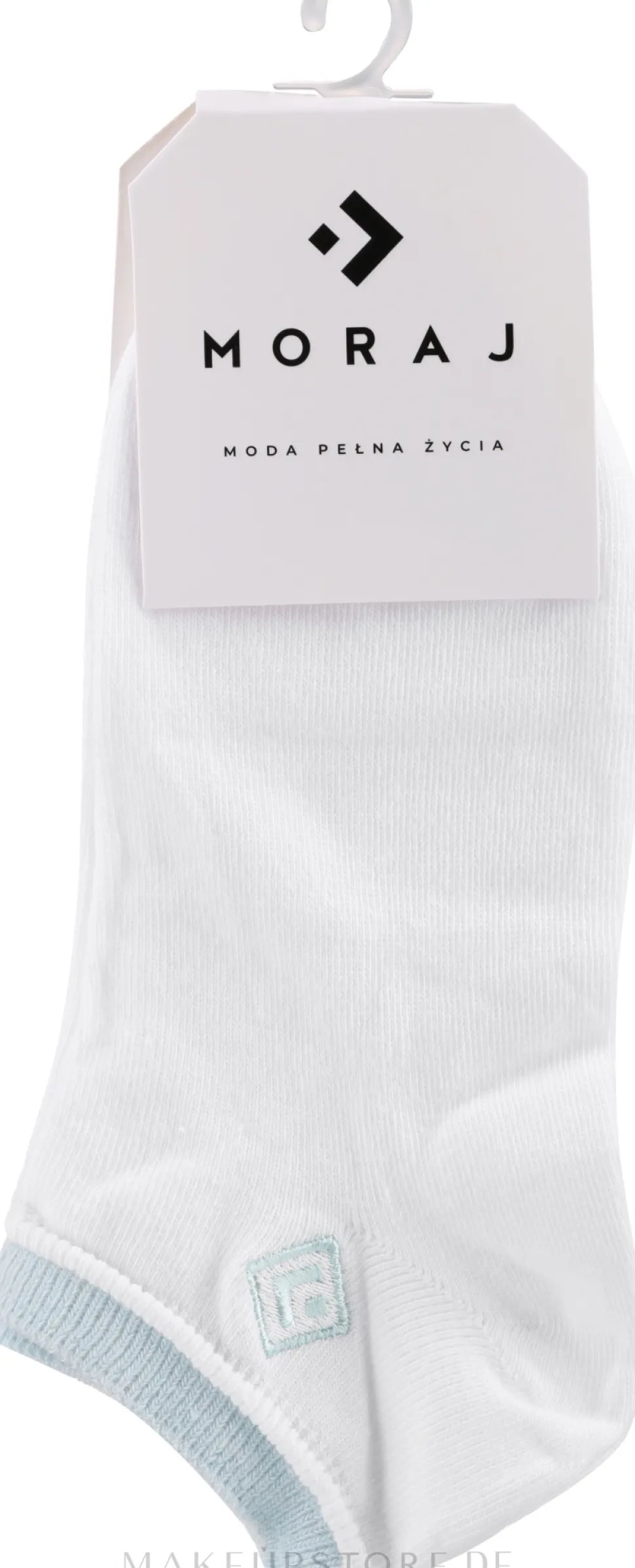 Weiße Socken mit blauem Einsatz