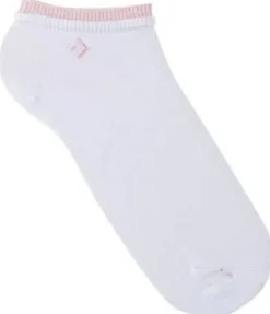 Weiße Socken mit rosa Einsatz