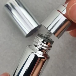Zerstäuber für Parfüm mit Pipette und Trichter, 10 ml, silber
