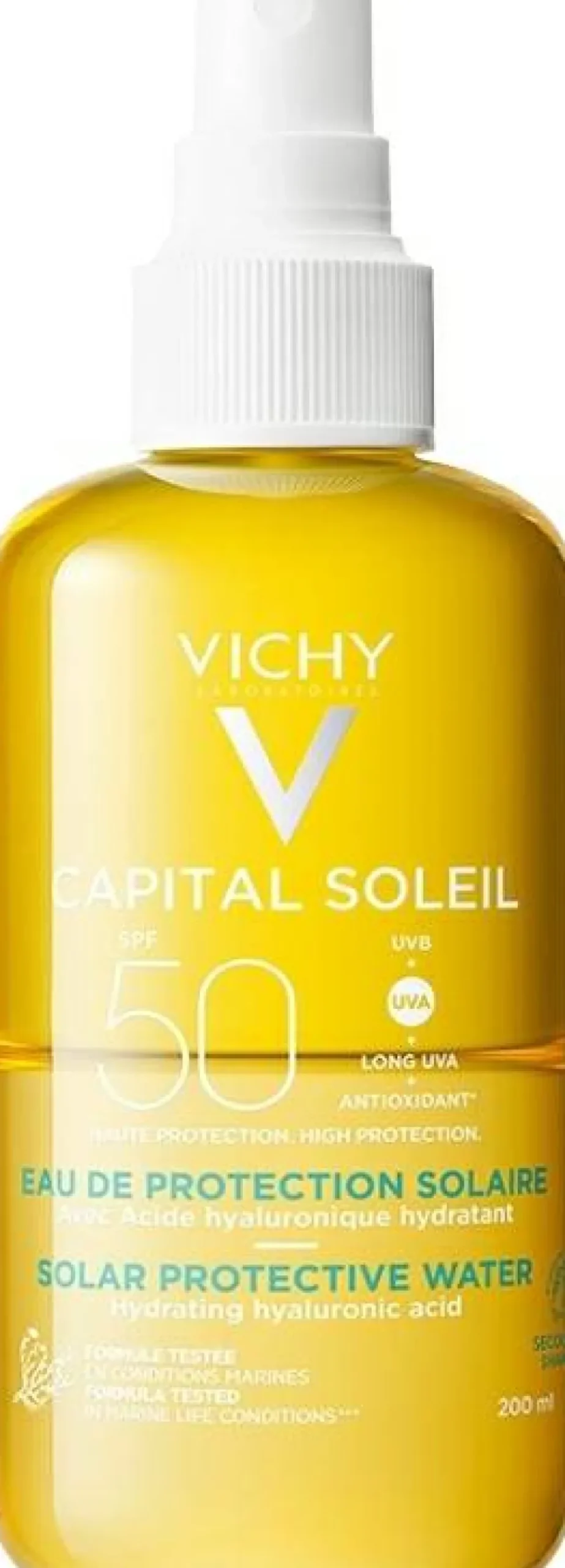 Zweiphasen-Feuchtigkeitsspray mit Sonnenschutzwasser für Gesicht und Körper mit Hyaluronsäure SPF50